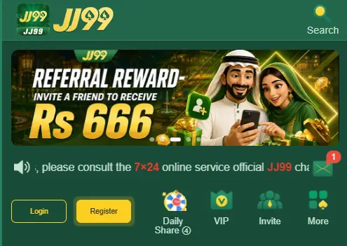 JJ99 game refferal reward